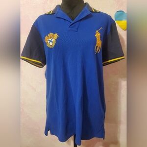 Ralph Lauren Royal Blue Polo with Gold Accents